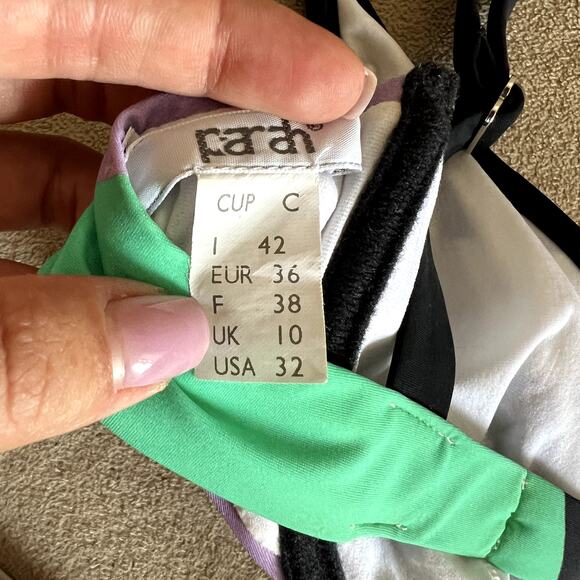 parah bikini swimsuit black green size 32C Small D1 - Picture 4 of 4